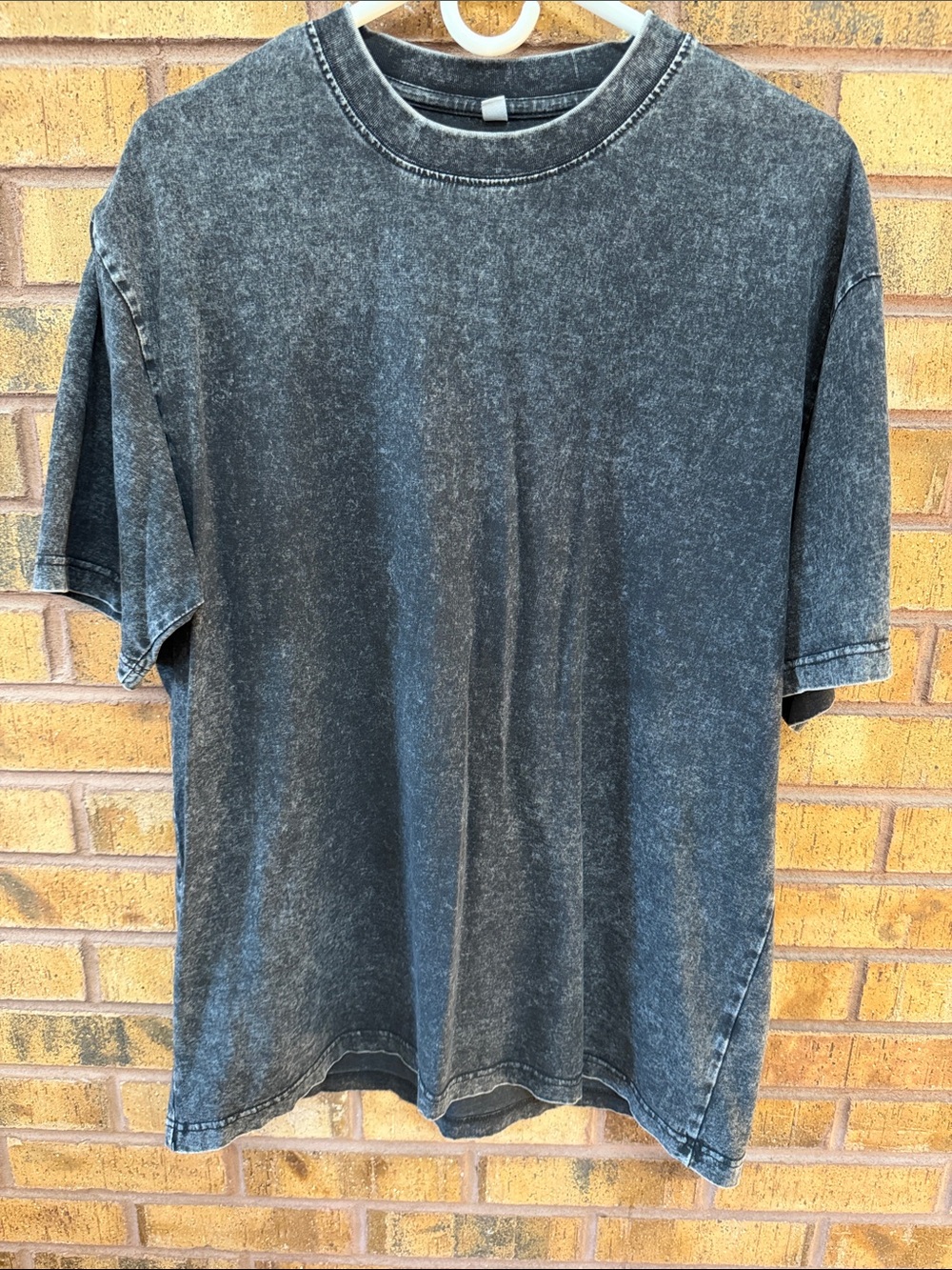 Washed Black Long Sleeve Oversized Crewneck Tee
